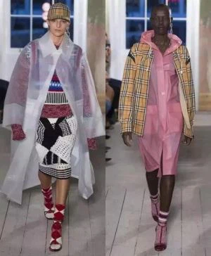 PVC Burberry Priehľadný módny kabát